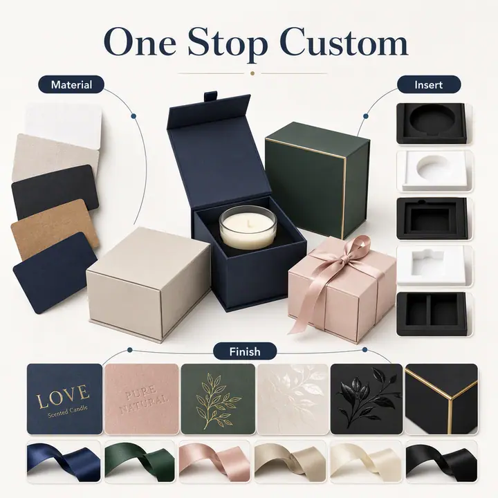 For Anniversary Candle Box Fine Foil Lines Silk – view 4
