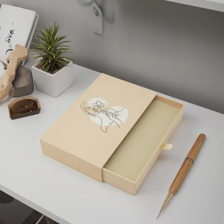 Beige Jewelry Drawer Packaging Box – view 2
