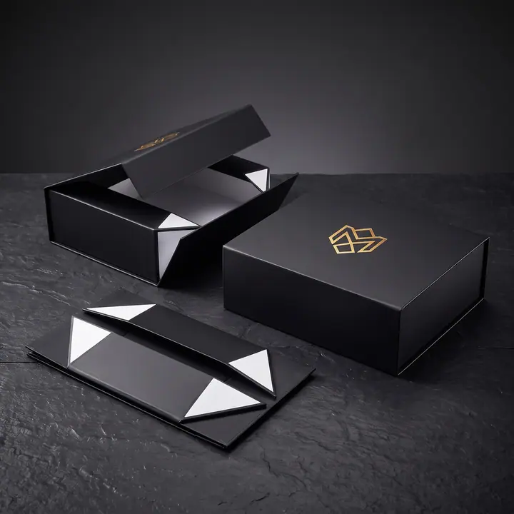 Black Book Shaped Gift Boxes Logo 2mm Thick