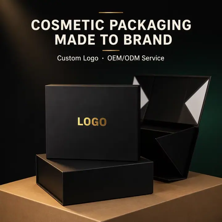 Foldable Magnet Cardboard Boxes Black White – view 2