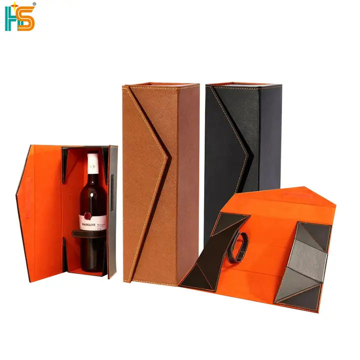 Black Wine Bottle Gift Box Recycled Cardboard – view 3