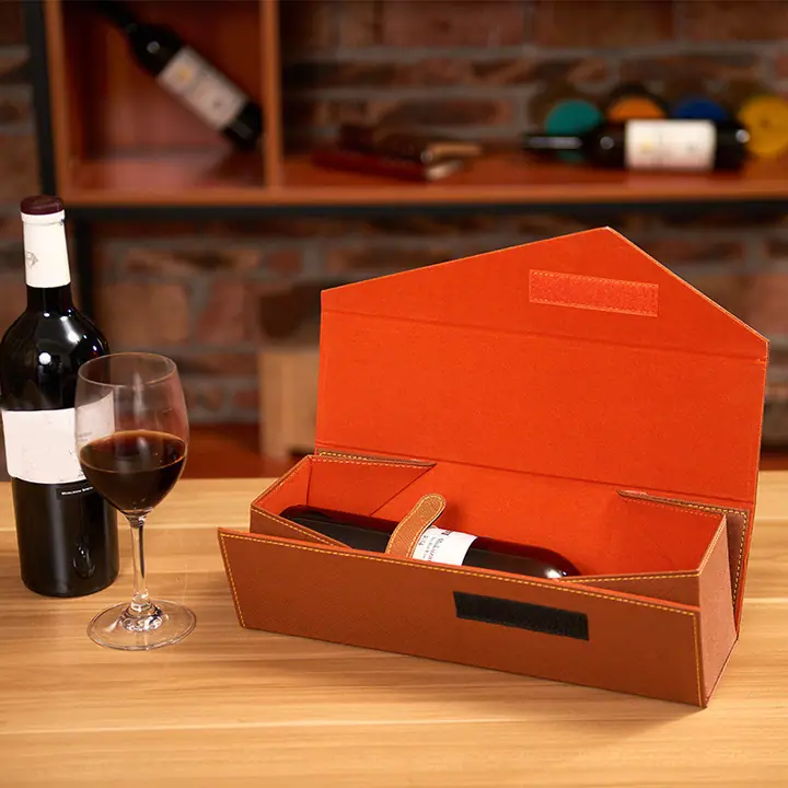 Black Wine Bottle Gift Box Recycled Cardboard – view 5