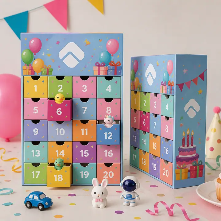 Kids Birthday Calendar Box Pull-Out Mini Drawers Portable – view 2