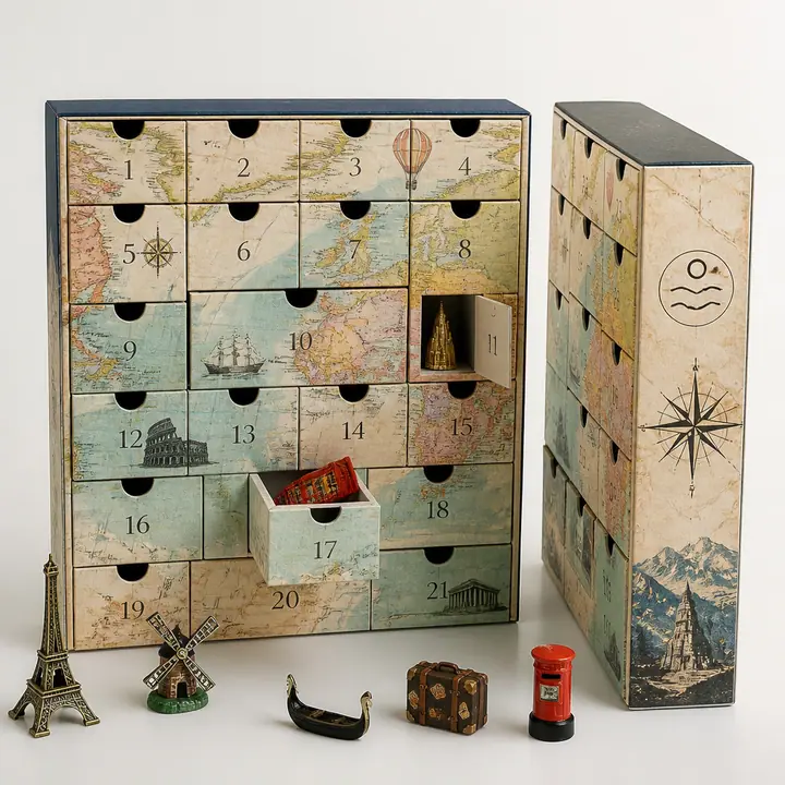 Portable Travel Souvenir Calendar Box Matt Lamination Embossing – view 2