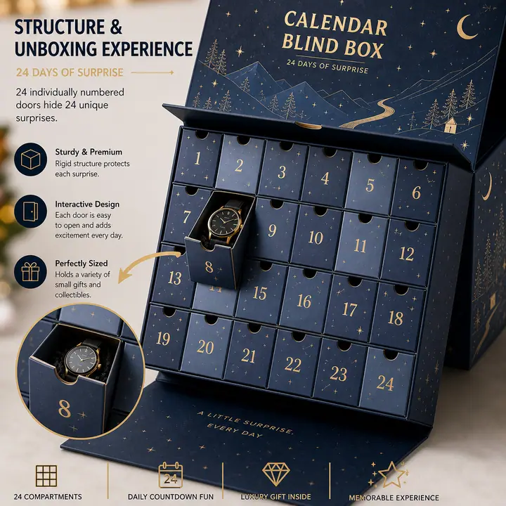 Portable Travel Souvenir Calendar Box Matt Lamination Embossing – view 3