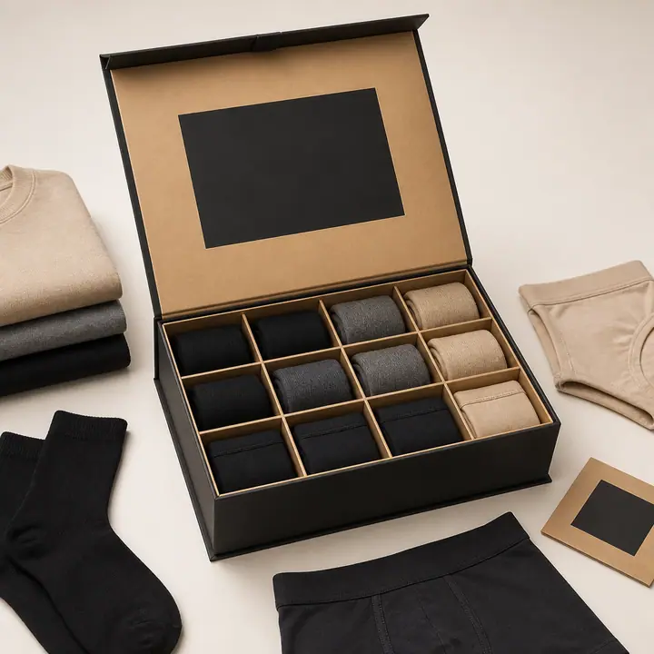 Eco-Friendly Collapsible Clothing Paper Box Embossing