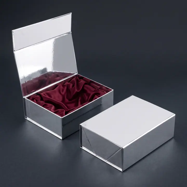 Satin Silk Folding Magnetic Close Rigid Box Manufacturer